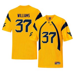 Men's West Virginia Mountaineers NCAA #37 Kevin Williams Yellow Authentic Nike Retro Stitched College Football Jersey WO15T43BQ